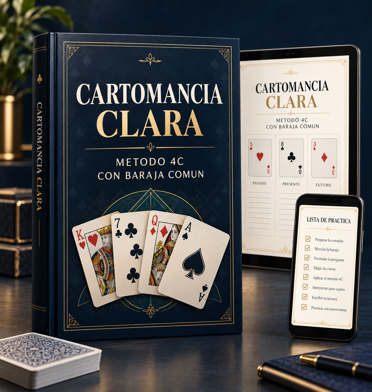 Mockup del producto principal Cartomancia Clara — Método 4C